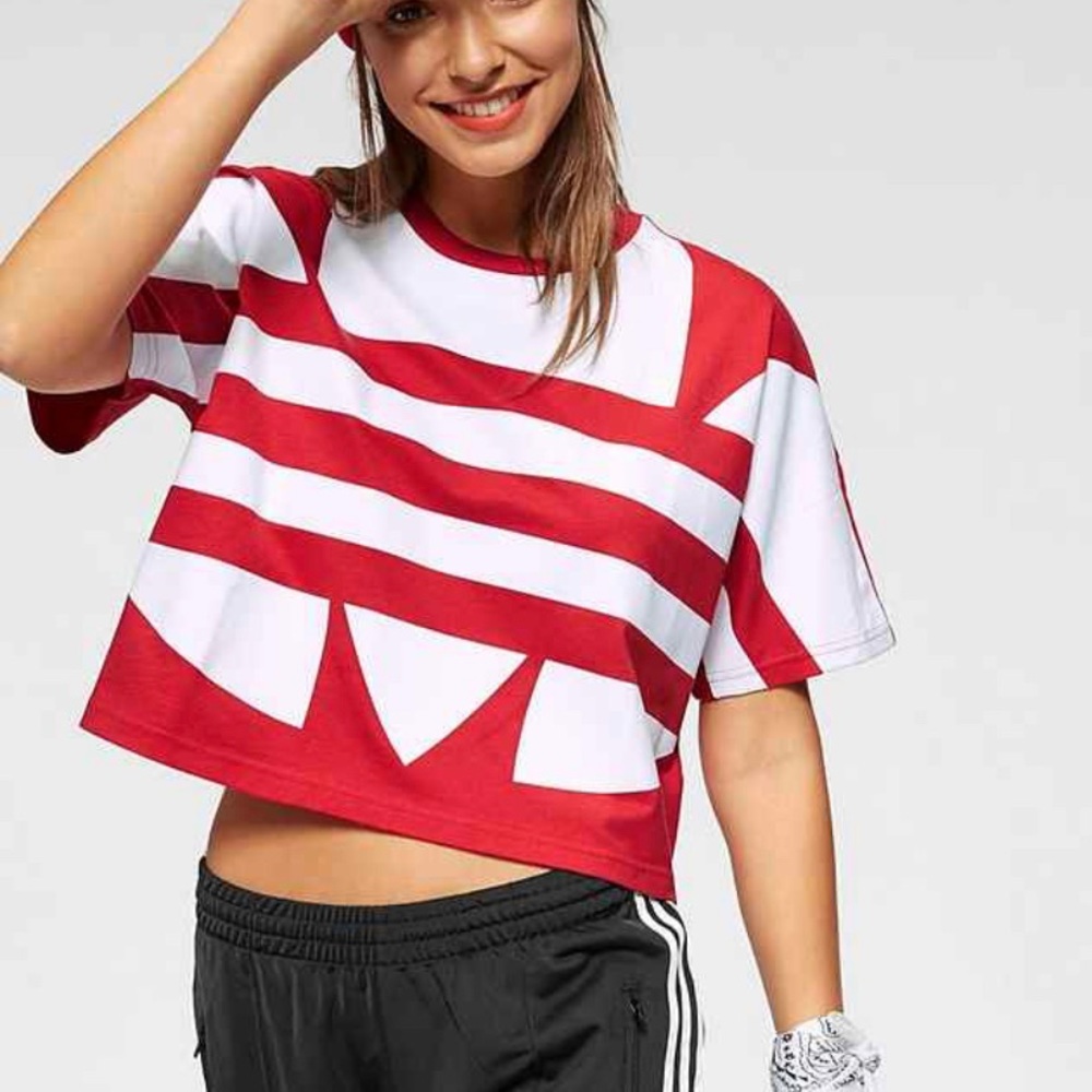 Adidas Original Large Logo Crop Top XS